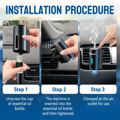 Car Essential Oil Diffuser – USB Aromatherapy Air Freshener with 3 Adjustable Mist Modes, Humidifier & Fragrance Diffuser for Vehicle