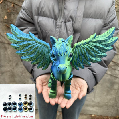 Pegasus Flying Horse Figurine Articulated 3D Printed, Large Poseable Mythology Fantasy Sculpture 10 Color Styles