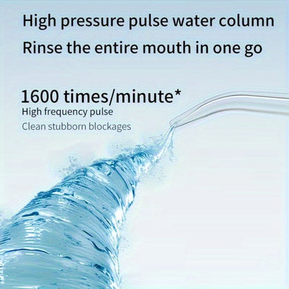 Water Flosser Portable Three-Mode Oral Irrigator with Brush Head Attachment, USB Charging and White, Black or Pink Options