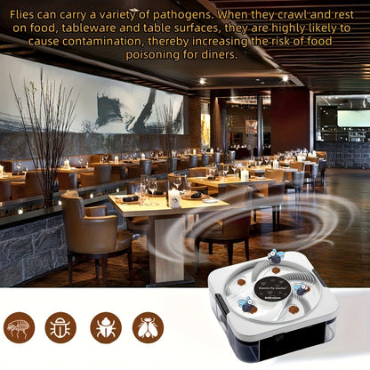 Fly Trap, Electric USB Rechargeable Indoor Kitchen Farm No Consumables for Garden, Yard and Pest Management
