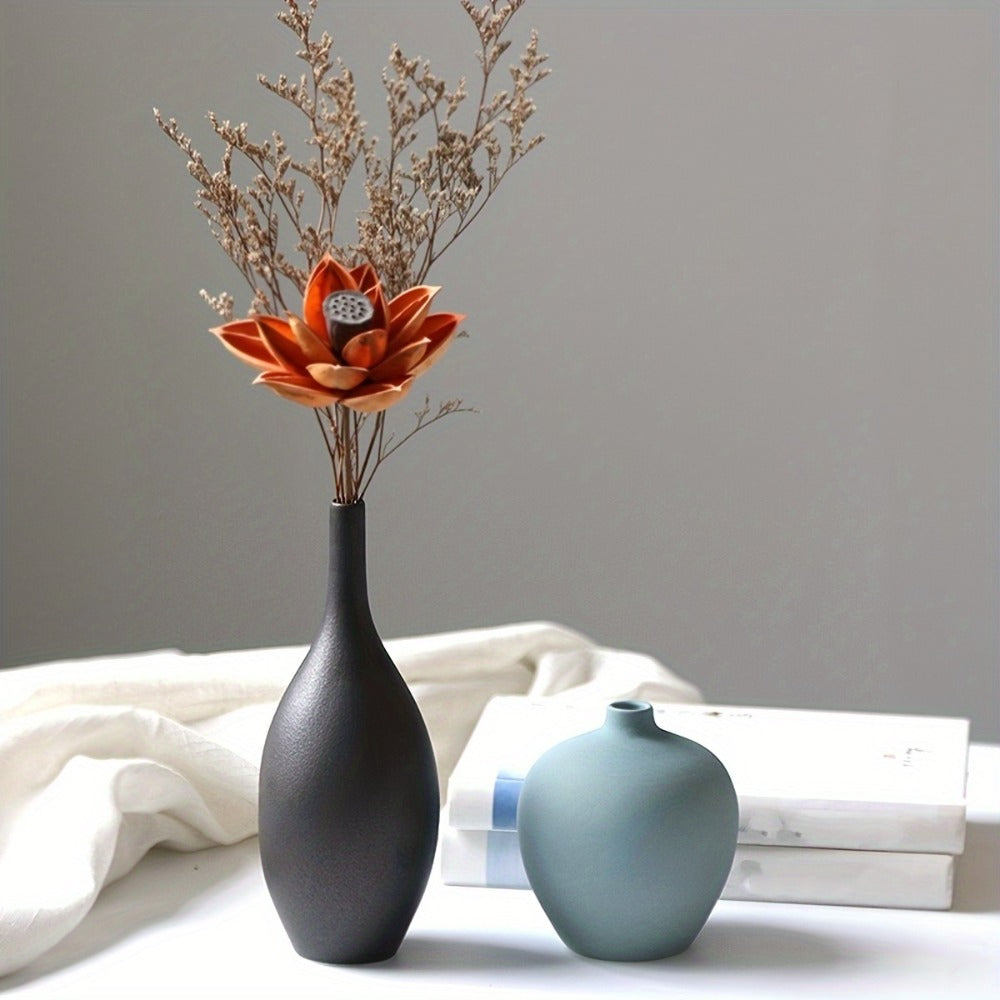 Ceramic Vase Set of 4 Small Vases for Dried Flowers Pampas Grass, Morandi Color Modern Farmhouse Home Decor