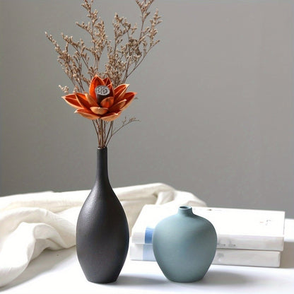 Ceramic Vase Set of 4 Small Vases for Dried Flowers Pampas Grass, Morandi Color Modern Farmhouse Home Decor