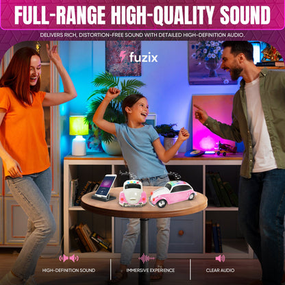 Fuzix WS-1958 Vintage Car Bluetooth Speaker with LED Headlights & Taillights | Retro Wireless Stereo, FM Radio, AUX/USB/TF, Built-in Mic