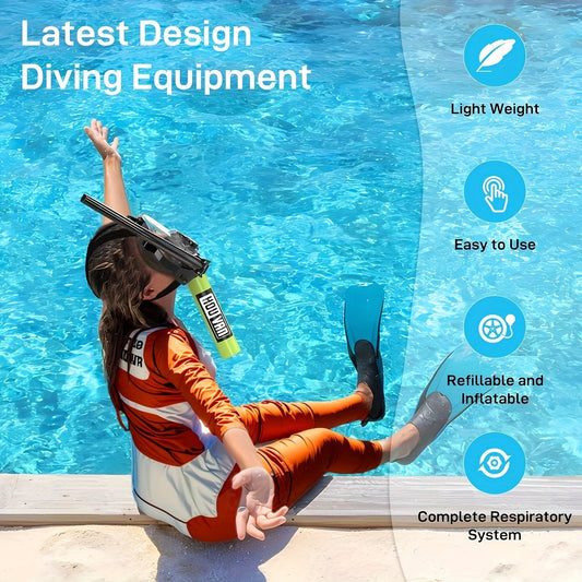 Aluminum Alloy Mini Diving Tank 0.5L – Portable Scuba Oxygen Cylinder with Regulator for Underwater Photography Snorkeling Recreation