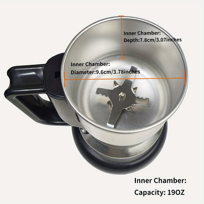 Coffee Bean Grinder 300W 8-Blade Stainless Steel 400g 14oz Large Up to 36 Cups 10-Second for Entryways, Bedrooms and Living Spaces