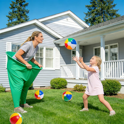 Grandma Pants Game Set 2 Pack, Outdoor Party Ball Pants Game with 12 Elastic Balls & 2 Pumps, Fun Team Building Activity for Adults Kids