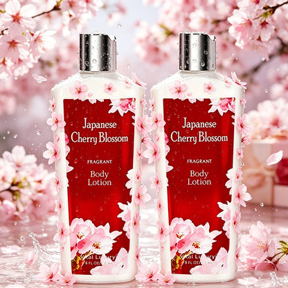 Cherry Blossom Gift Set for Women Body Lotion and Body Mist Japanese Sakura Fragrance Moisturizing Softening Skin Care Set