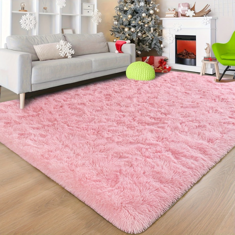 Rectangular Shaggy Area Rug with Nine Color Labels and 3 x 5-Foot to 8 x 10-Foot Size Options