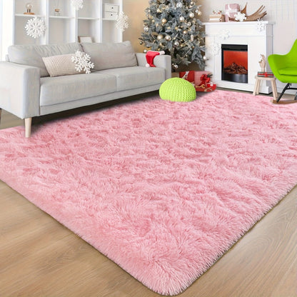 Rectangular Shaggy Area Rug with Nine Color Labels and 3 x 5-Foot to 8 x 10-Foot Size Options