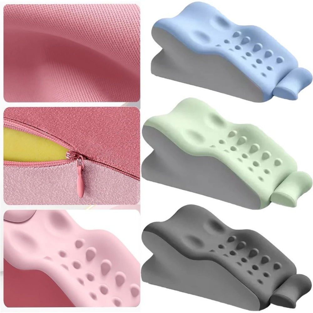 Bed Pillow Contoured Memory Foam Reading Cushion with Removable Washable Cover in Seven Colors