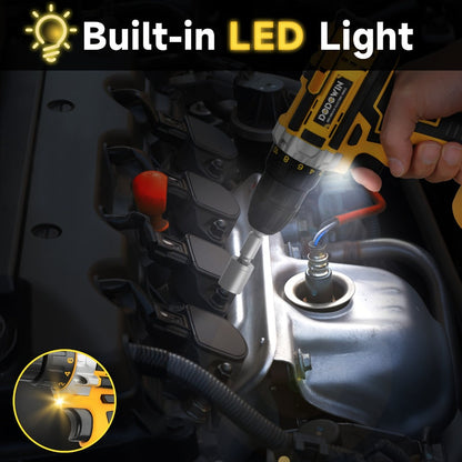 Cordless Impact Drill Set 12V / 21V Electric Drill Kit, 45Nm Torque, 2-Speed, Keyless Chuck, LED Light
