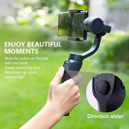 Handheld 3-Axis Smartphone Gimbal Stabilizer with Wireless Bluetooth No App Required Anti-Shake Video Recording