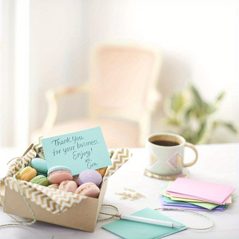 Blank Cards with Envelopes 4x6 Inch | 40 or 80 Sets Colorful Rainbow DIY Greeting Cards | Single Panel Holiday Christmas Birthday Note Cards