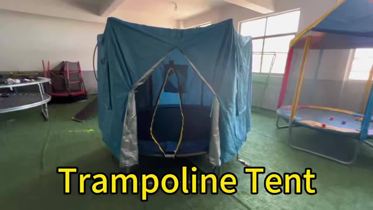 Trampoline Tent Canopy with Windows & Sun Protection – Fits 6/8/10/12/14/15/16ft Round Trampoline, Straight Pole Compatible