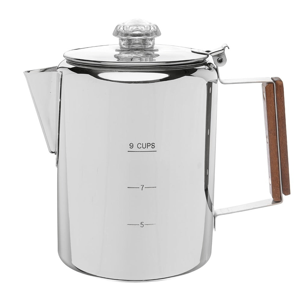 304 Stainless Steel Stovetop Moka Pot Coffee Maker 9 Cup - No Electricity Needed, Works on Gas Stove