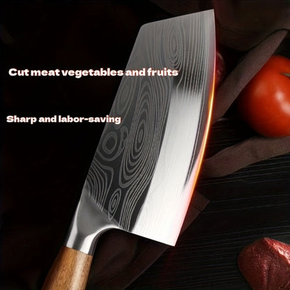 Damascus Chef Knife Set, Sharp Stainless Steel Kitchen Knife with Damascus Pattern Blade for Chopping Vegetables