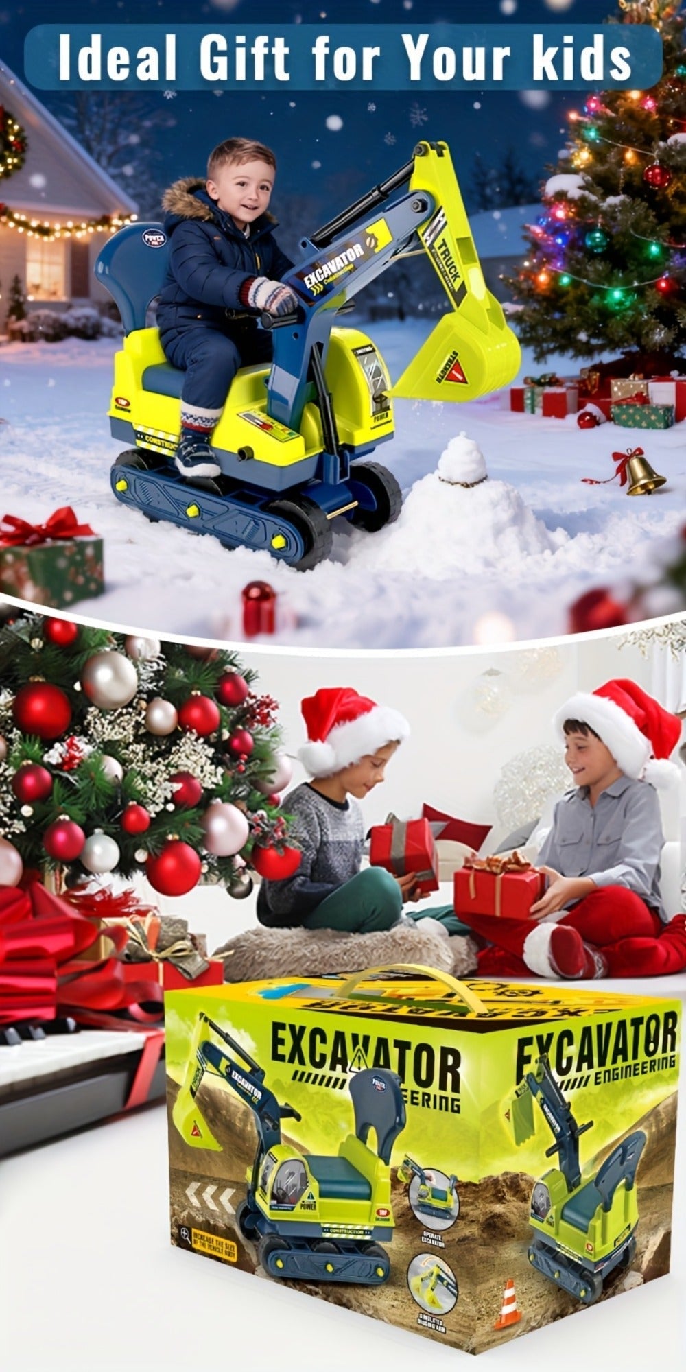 Kids Ride-On Construction Truck Large Manual-Powered Engineering Vehicle with the Listed Color, Size or Set Options for Everyday Use