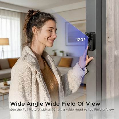 1296P Video Doorbell with 4.3" Indoor Monitor & Local SD Storage - No WiFi No App Required, Two-Way Audio