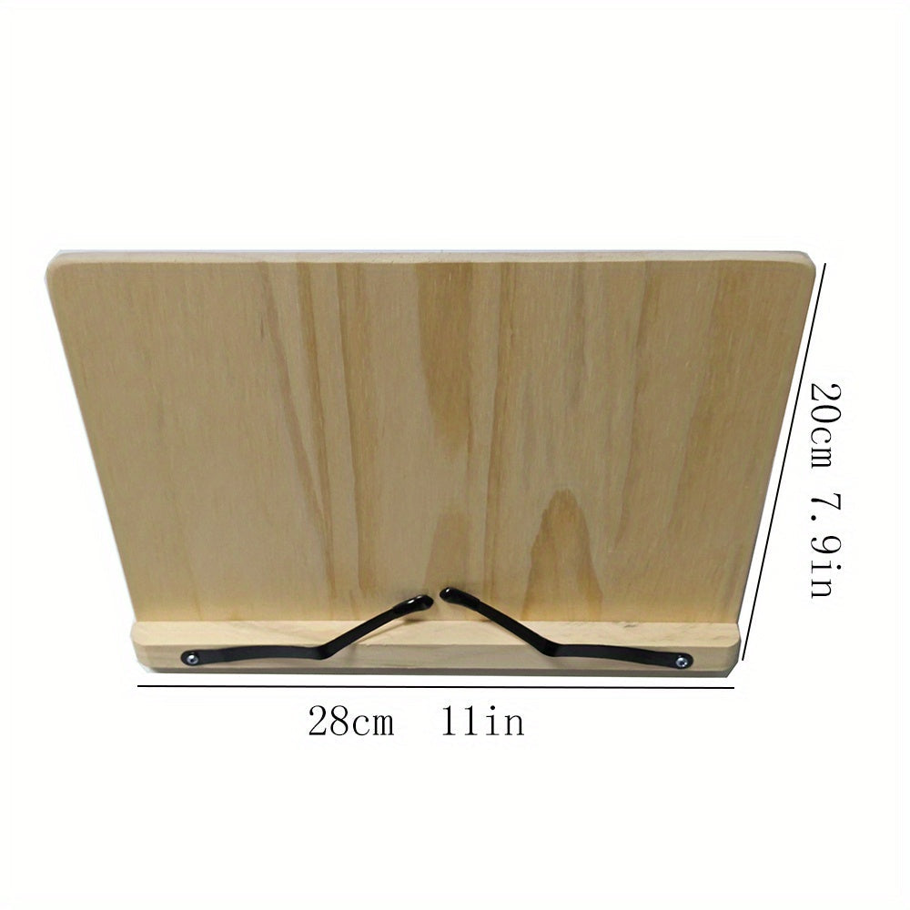 Bamboo Book Stand Adjustable Foldable Portable Reading Stand with Page Clips for Cookbook Tablet E-Reader Textbook Sheet Music Desk Holder
