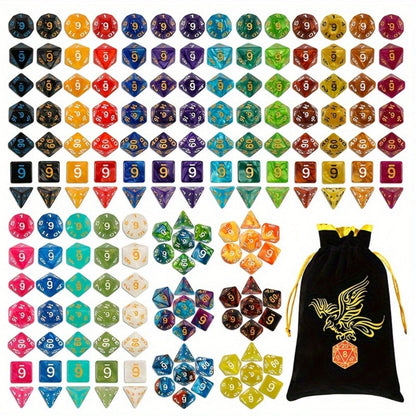 DND Polyhedral Dice Set 25 Sets 175pcs, Double Color D4 D6 D8 D10 D12 D20 for Dungeons & Dragons RPG MTG Tabletop Games