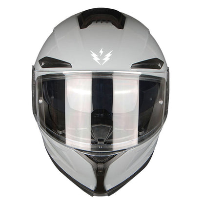 Motorcycle Helmet Full-Face Dual-Visor Shell with Clear Outer Shield, Smoked Inner Visor, Nine Colors and S-XL Sizes