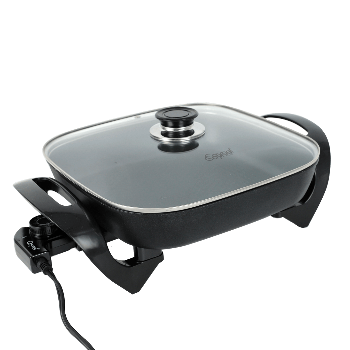 Electric Skillet 12x12 Inch Nonstick Ceramic with Glass Lid 1400W Adjustable Temperature up to 420°F