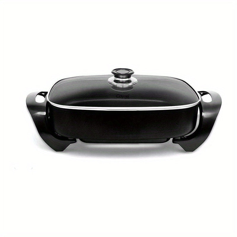 Electric Skillet 8 Quart Non-Stick Copper Deep Dish – 16x12 Large Electric Frying Pan with Tempered Glass Vented Lid, Adjustable Thermostat