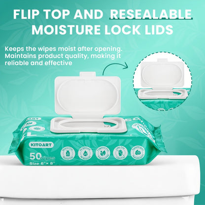Flushable Wet Wipes Adult XL Unscented No Alcohol Septic Safe Toilet Wipes Portable Family Size for Bathroom Outdoor Camping Travel Hygiene