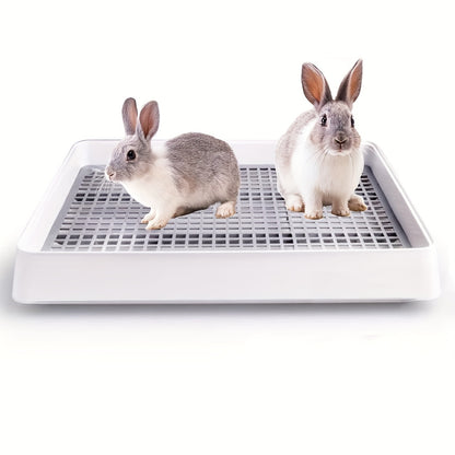 Rabbit Litter Box Large Corner Pet Toilet with Odor Control | Sturdy Easy-Clean Plastic Urine Tray for Rabbits Guinea Pigs & Small Animals |