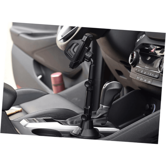 Cup-Holder Phone Mount with 360-Degree Adjustable Arm, Black Cradle and 8.7 cm Base Diameter