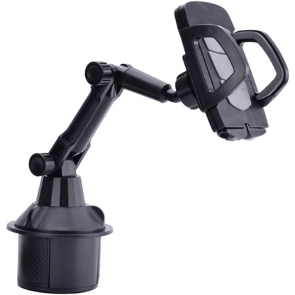Cup-Holder Phone Mount with 360-Degree Adjustable Arm, Black Cradle and 8.7 cm Base Diameter