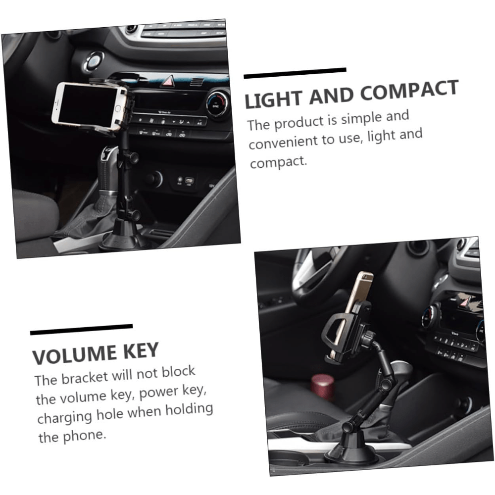 Cup-Holder Phone Mount with 360-Degree Adjustable Arm, Black Cradle and 8.7 cm Base Diameter