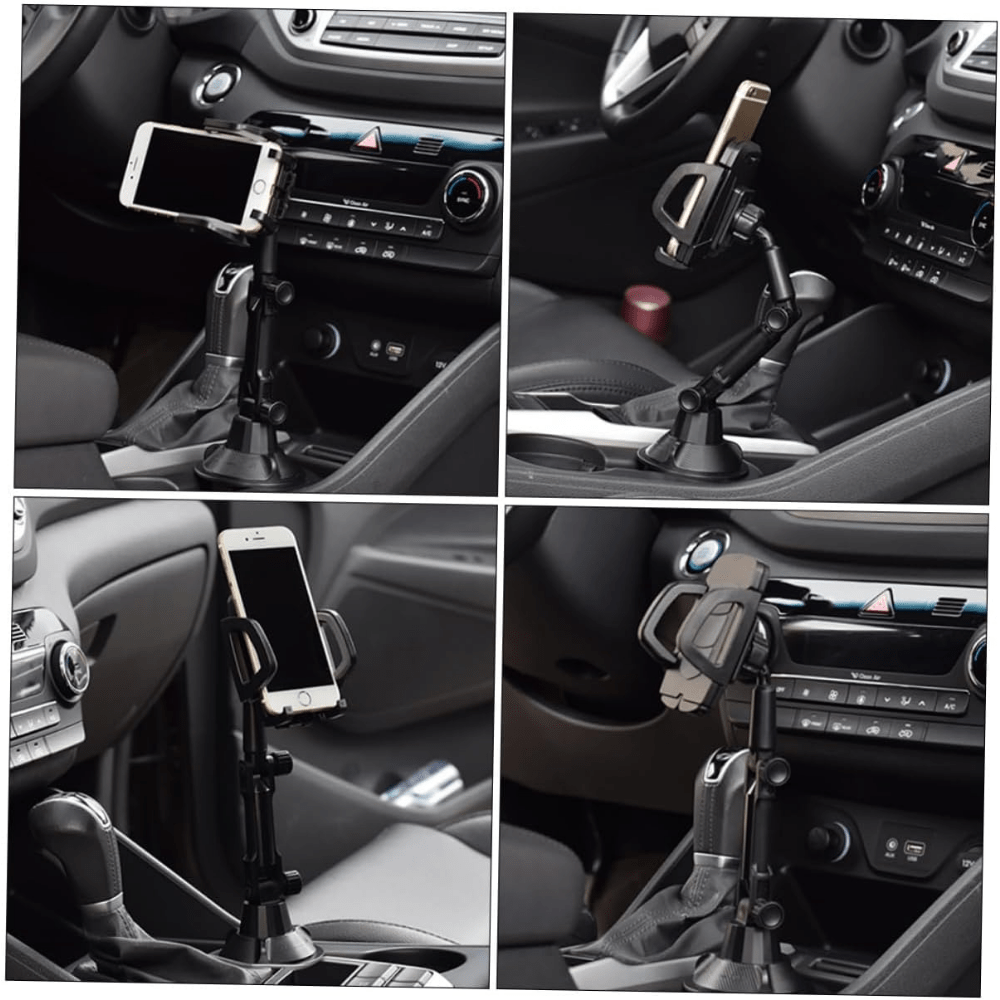 Cup-Holder Phone Mount with 360-Degree Adjustable Arm, Black Cradle and 8.7 cm Base Diameter