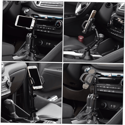 Cup-Holder Phone Mount with 360-Degree Adjustable Arm, Black Cradle and 8.7 cm Base Diameter
