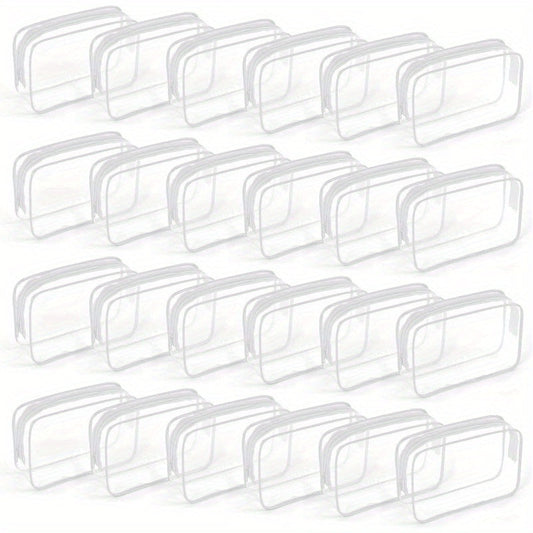 TSA Approved Clear Toiletry Bags Set of 24 Transparent Travel Makeup Organizer Pouches Medium Size Airport Security Quart Bag for Liquids