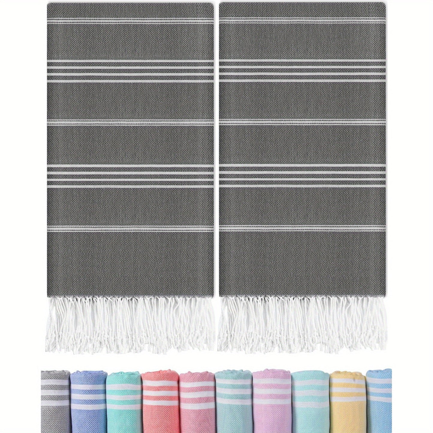 Turkish Beach Towels 2 Pack Sand Free Quick Dry Oversized Extra Large Lightweight Sandproof Compact Pool Swim Travel Camping Vacation Gift
