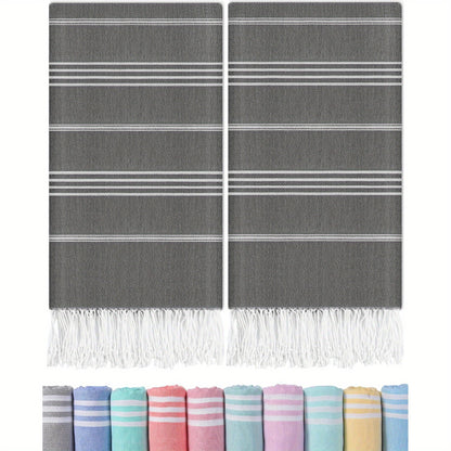 Turkish Beach Towels 2 Pack Sand Free Quick Dry Oversized Extra Large Lightweight Sandproof Compact Pool Swim Travel Camping Vacation Gift