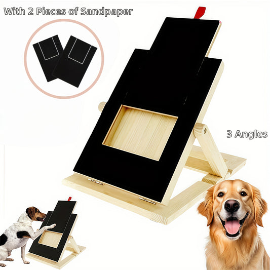 Dog Scratch Pad for Nails – Adjustable 3-Angle (45–65°) Foldable Nail File Scratch Board, Includes 2 Sandpaper Sheets