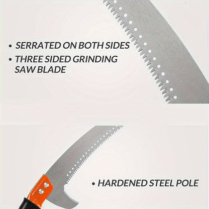 Pole Saw, Telescopic Pruning Saw Fruit Tree High Reach Garden Farm for Garden, Patio and Yard Use