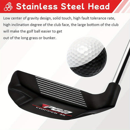 Golf Chipper Club Stainless Steel Head Regular Flex Steel Shaft 35 or 43 Degree Loft Blade Putter for Men Women Short Game Chipping Putting
