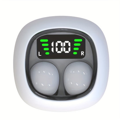Wireless Earbuds Ultra-Small In-Ear with Touch Control, Built-In Mic and LED Case in Three Colors