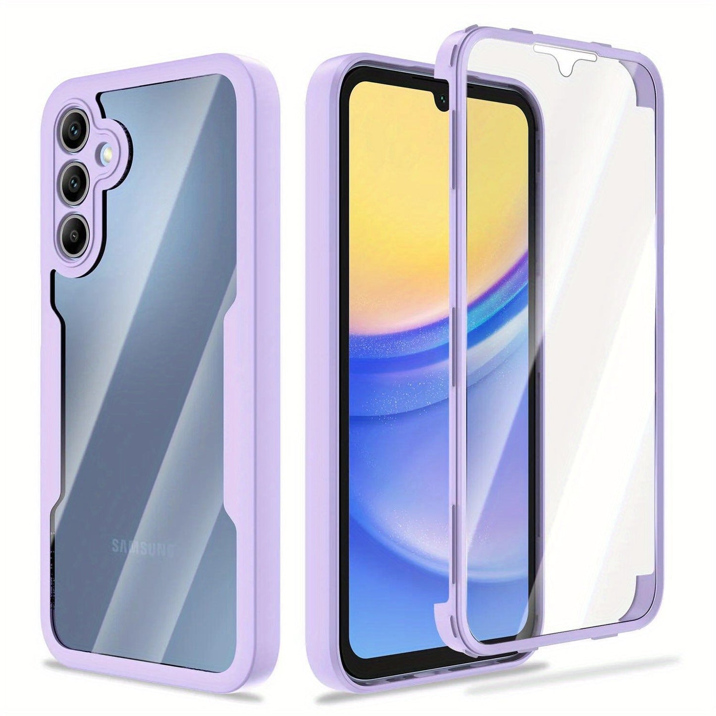 Samsung Galaxy A-Series Rugged Case with Built-In Screen Protector – Full Body Shockproof Phone Cover for Galaxy A15 A16 A17 A36 A37 A56 A57