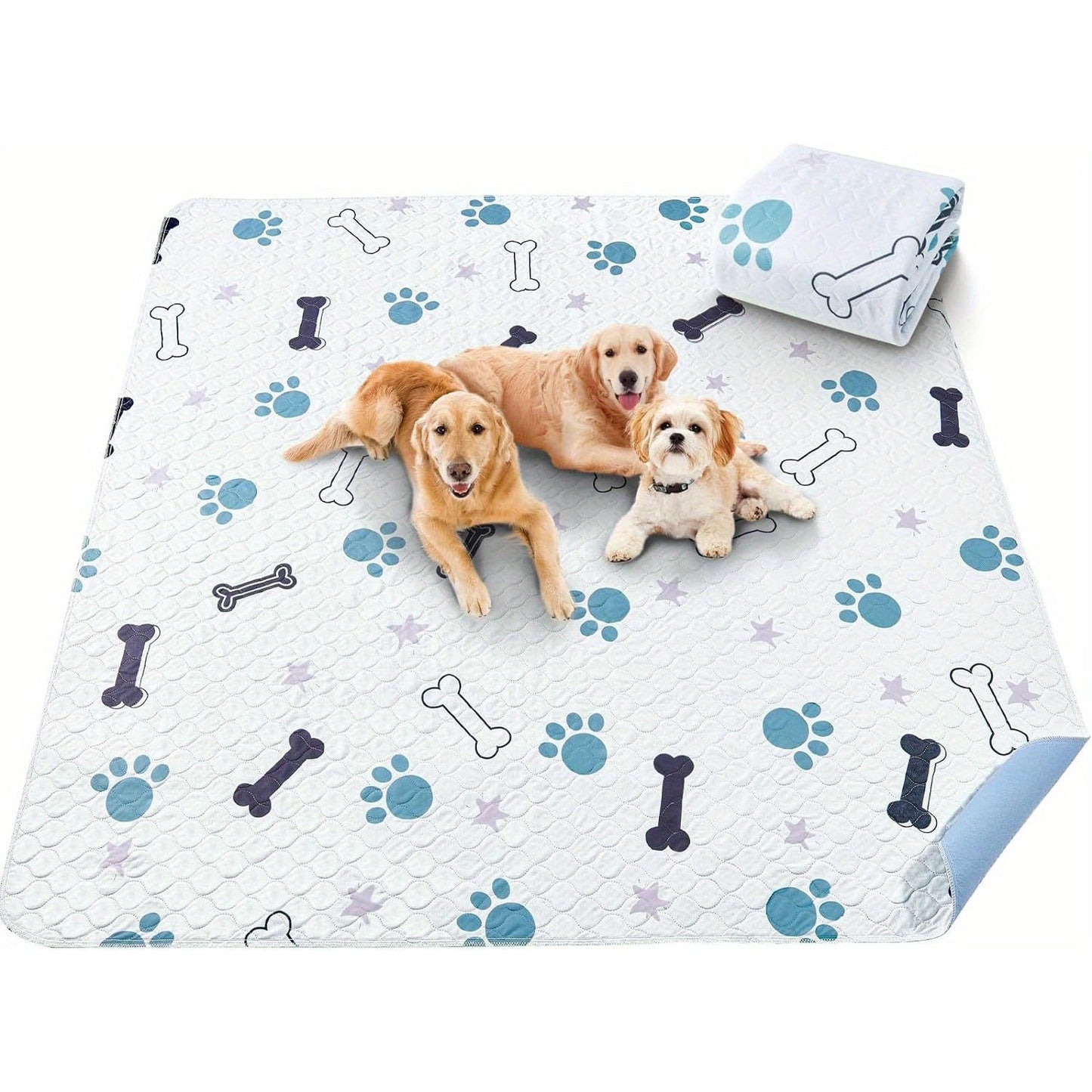 Washable Dog Pee Pads Reusable 4-Layer Absorbent Training Pad – Machine Washable Puppy Pads with Anti-Slip Bottom, Leakproof TPU Coating