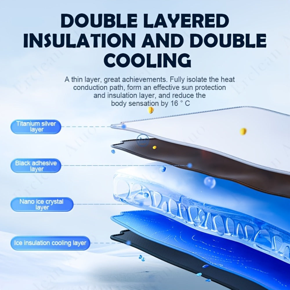 Windshield Sun Shade with Hook & Loop Closure – Foldable Front Window UV Ray Blocker, Dashboard Heat Protector