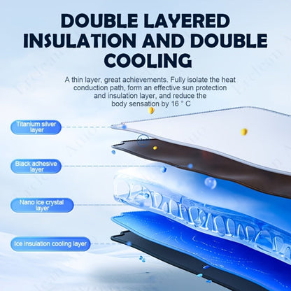 Windshield Sun Shade with Hook & Loop Closure – Foldable Front Window UV Ray Blocker, Dashboard Heat Protector