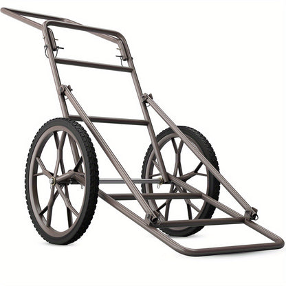 Deer Cart Folding Hunting Hauler Steel Frame 17" Wheels Utility Gear Dolly for Game & Tree Stand Transport