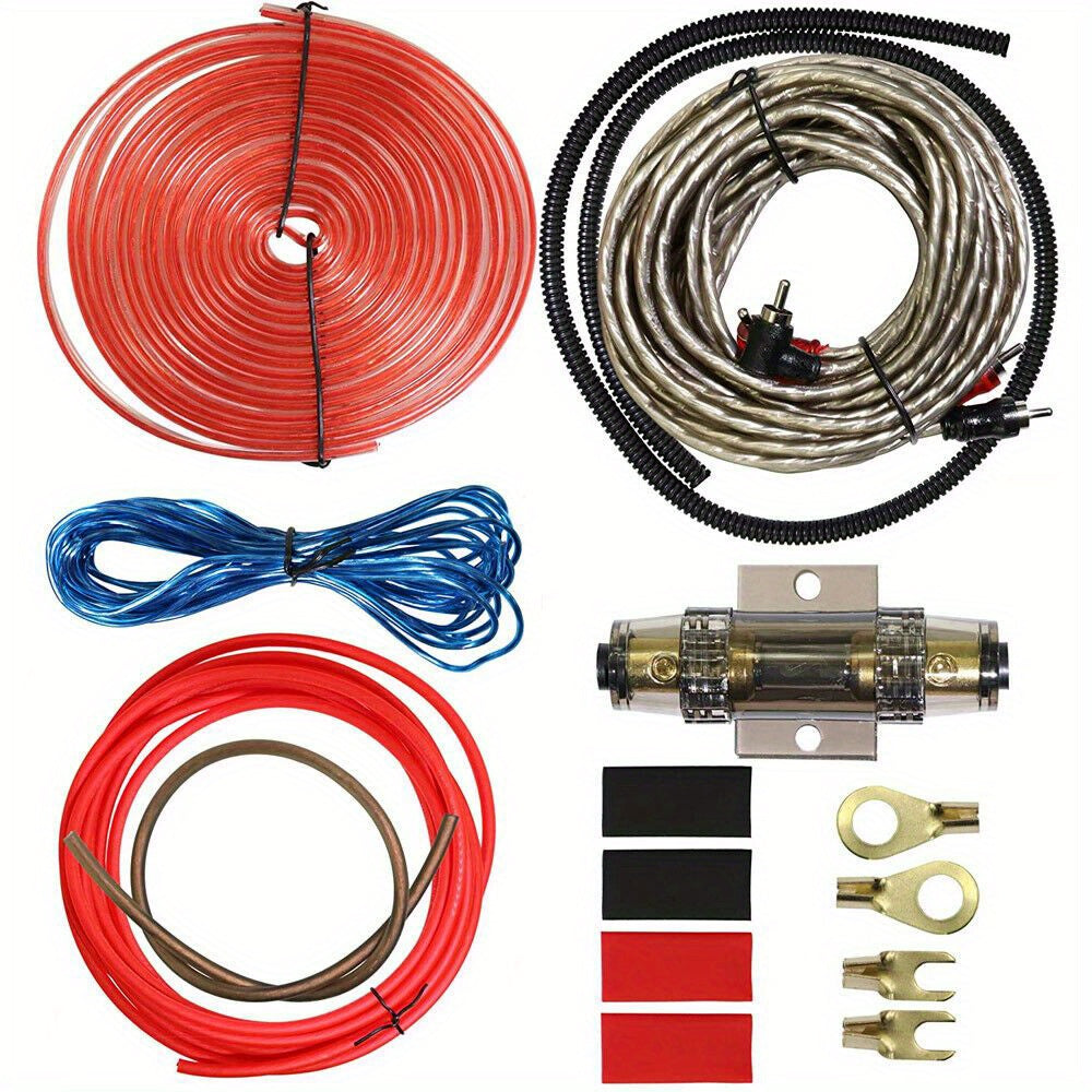Amplifier Wiring Kit 10 Gauge 1500W – Complete Car Audio Amp Install Kit with RCA Cable, Power & Ground Wire, Remote Cable, AGU Fuse Holder