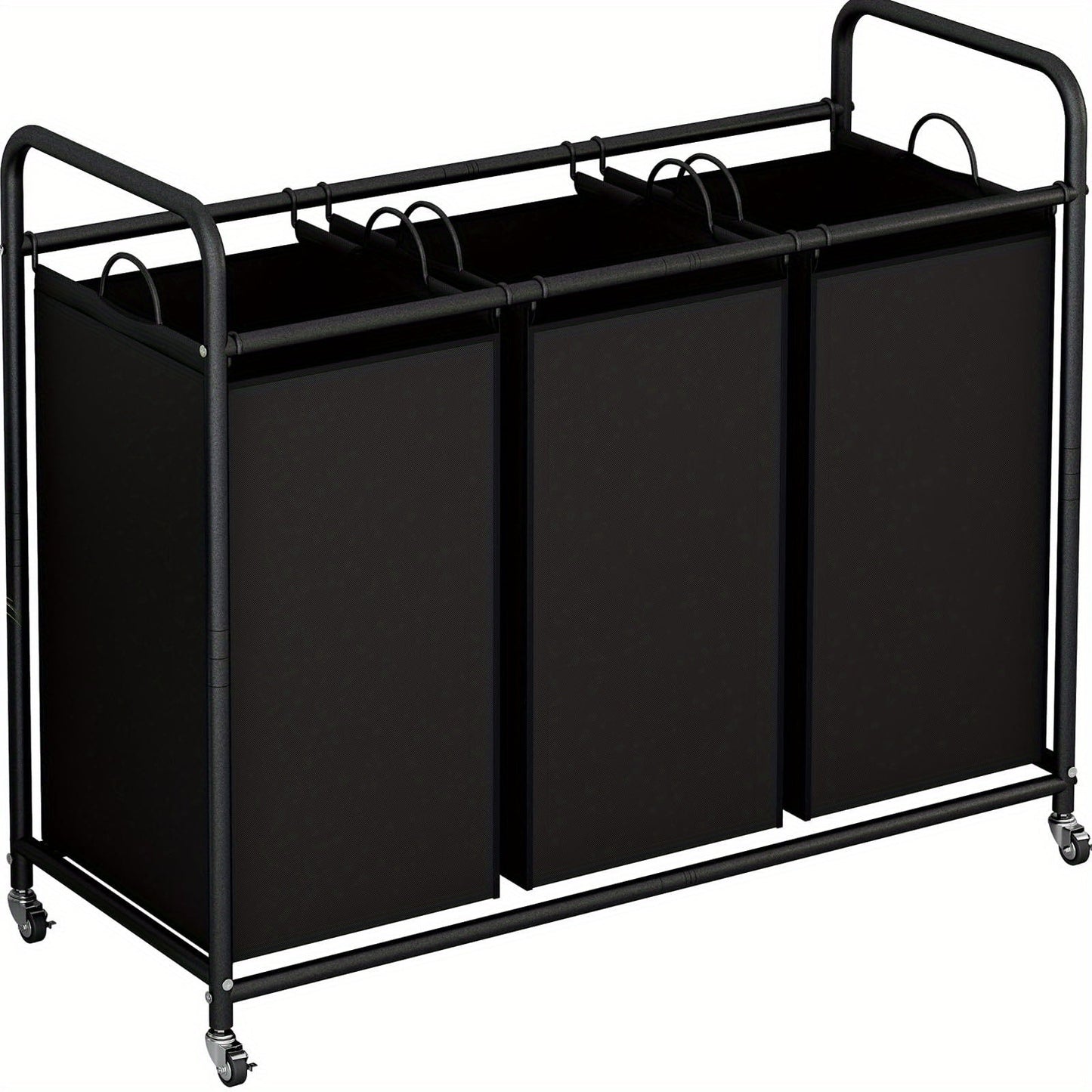 3-Bag Laundry Sorter Cart 63.4 Gallon, Rolling Hamper with Lockable Wheels & Removable Bags