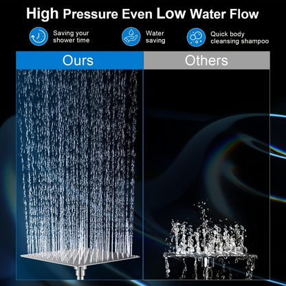 Rainfall and Handheld Shower Combo with 8-Inch Square Head, 11-Inch Extension Arm and Chrome Finish