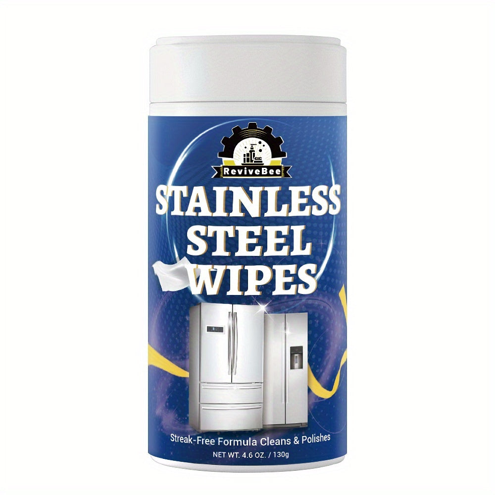 Stainless Steel Cleaning Wipes Kitchen 1 or 2 Barrel – Gentle Formula Safe for Hands, Quick Deep Cleaning of Stainless Steel Appliances